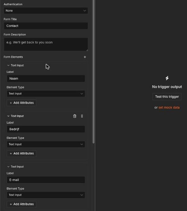 De trigger On form submission